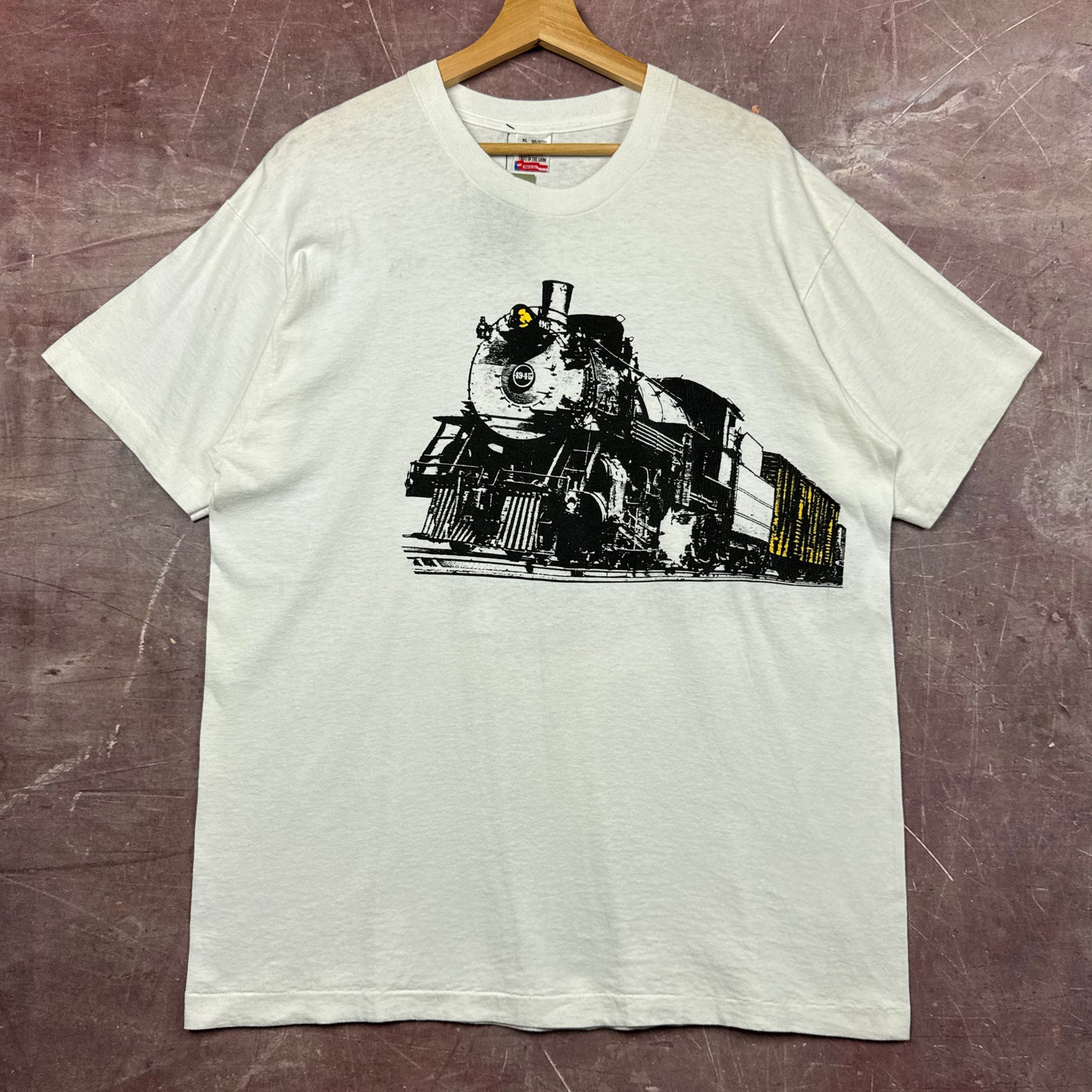 90s White Train Shirt 3812