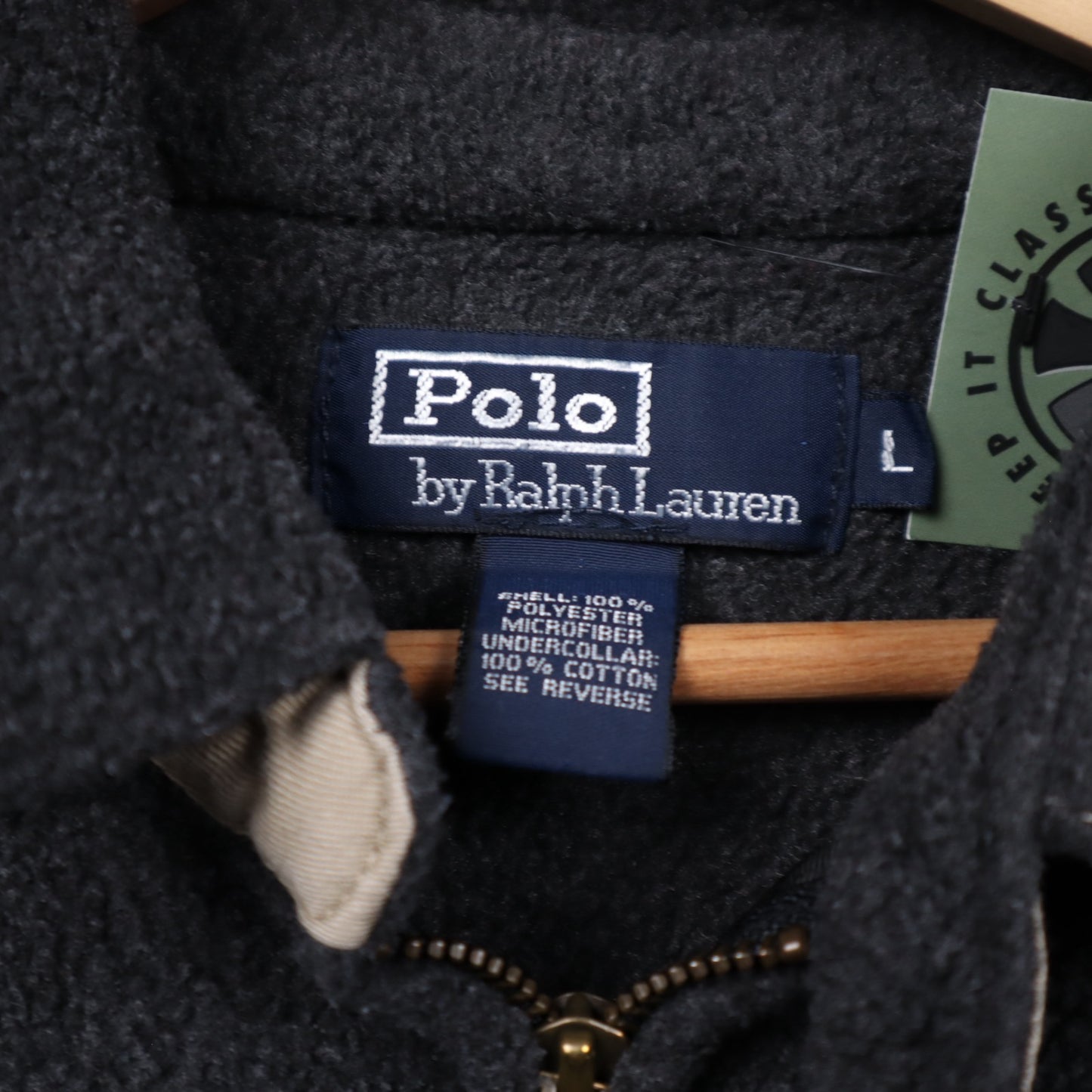 90s Dark Grey Polo Ralph Lauren Fleece Zip Jacket 5468