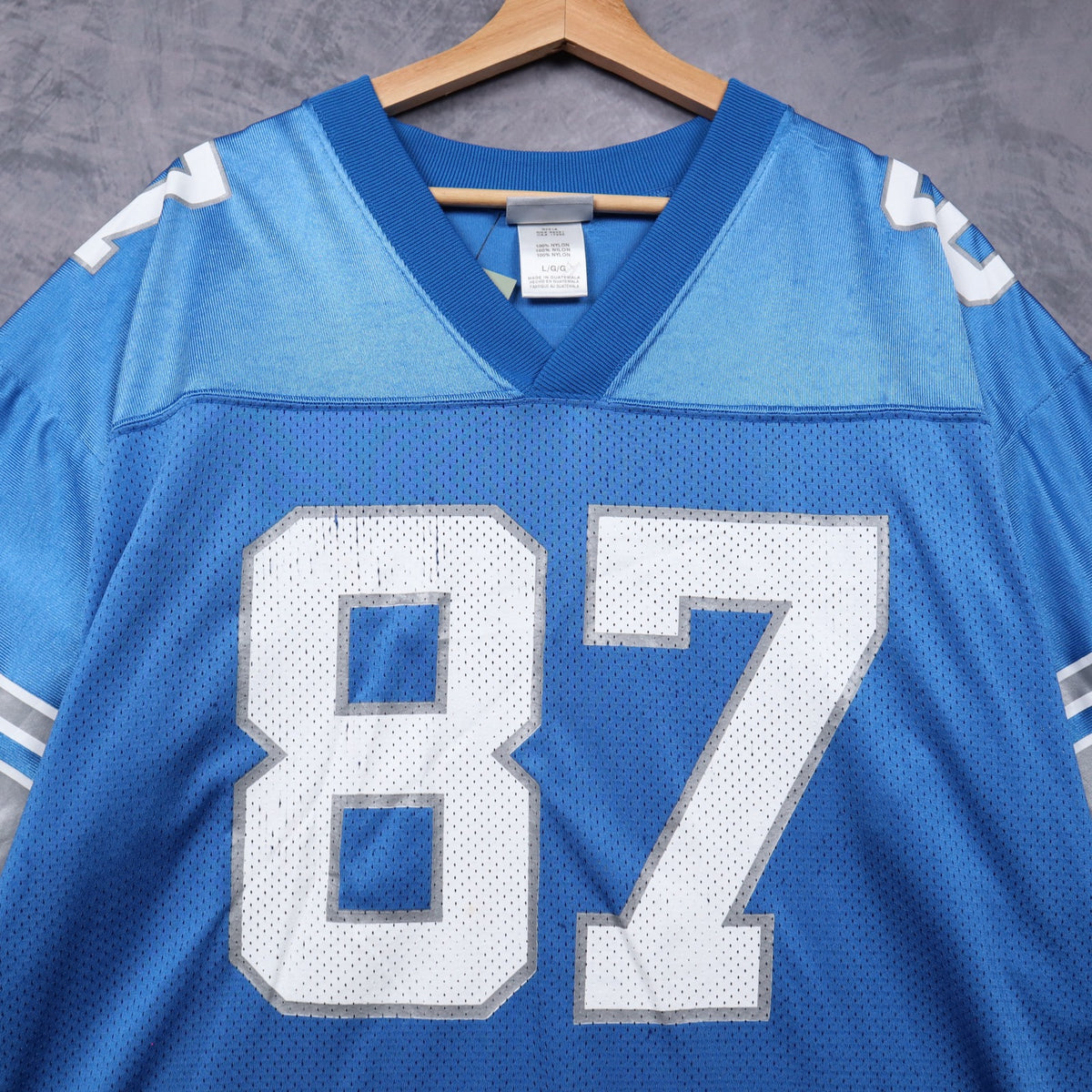 00s Blue Detroit Lions Morton #87 Reebok NFL Jersey 6580