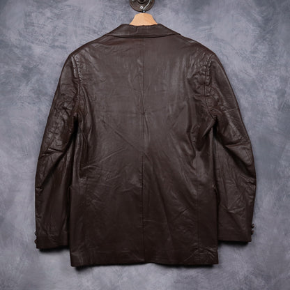 90s Brown Leather Givenchy Blazer 5067