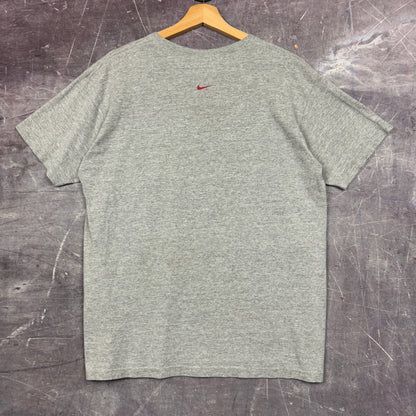 Early 00s Light Gray Nike Red Yellow Essential Logo Graphic Shirt L 1016