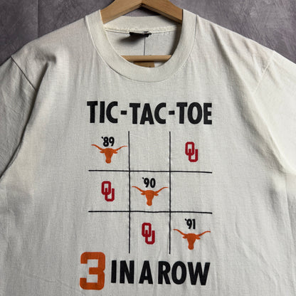 90s WhiteTexas Longhorns OU hate 3 In A Row Shirt 4523