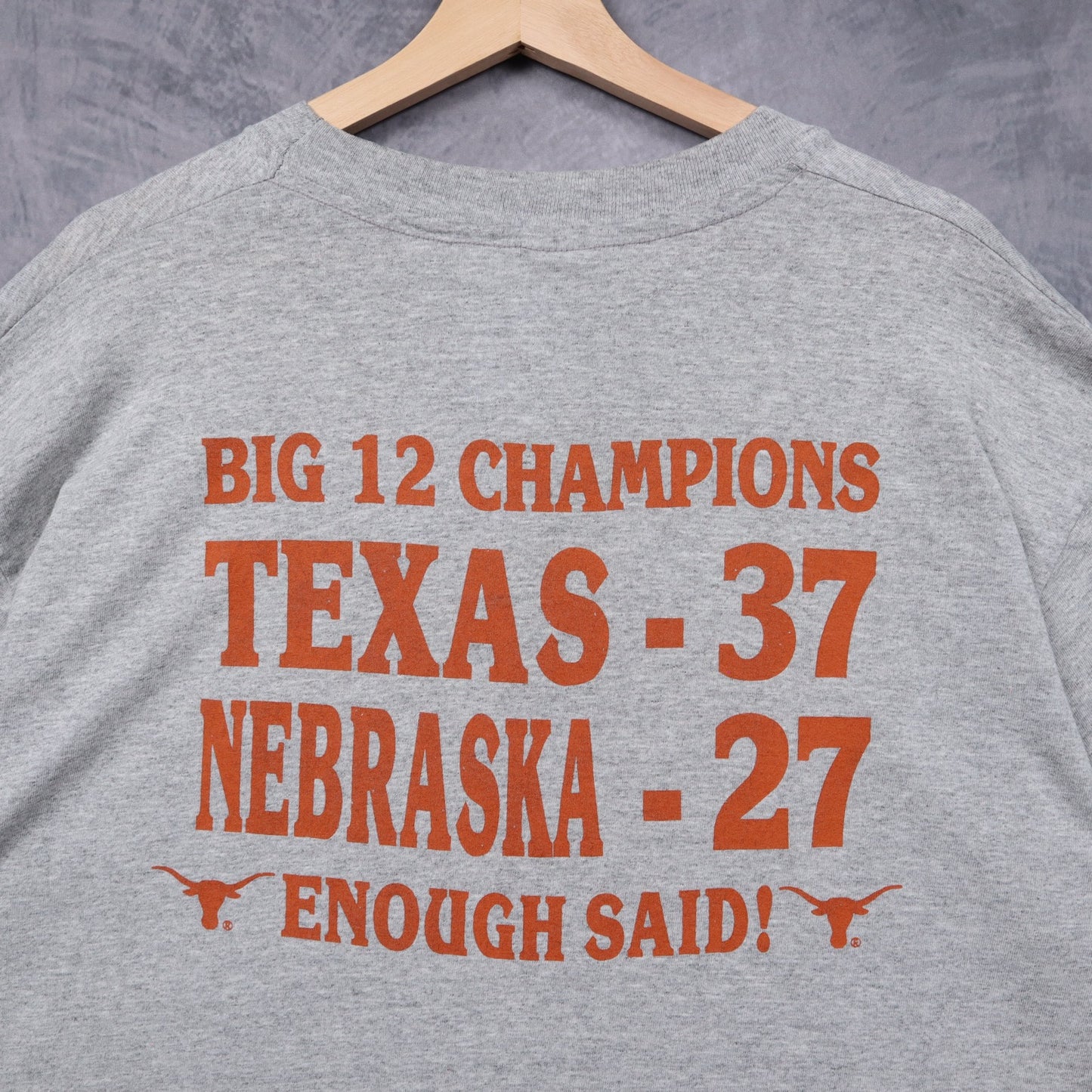1996 Grey University of Texas Longhorns Big 12 Champions Shirt 5829