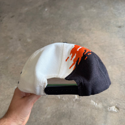 90s Black Texas Longhorns Logo Athletic Splash Snapback Hat 5779