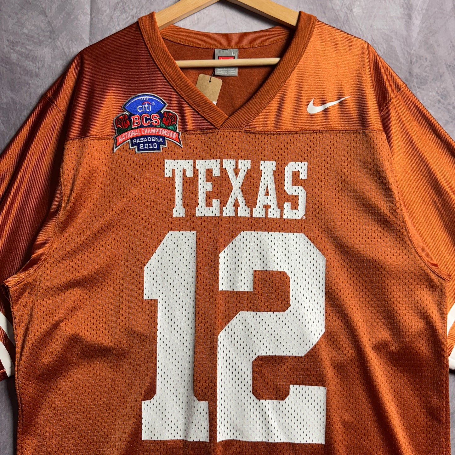 2010 Orange Texas Longhorns Colt McCoy #12 BCS Patch Jersey 4597