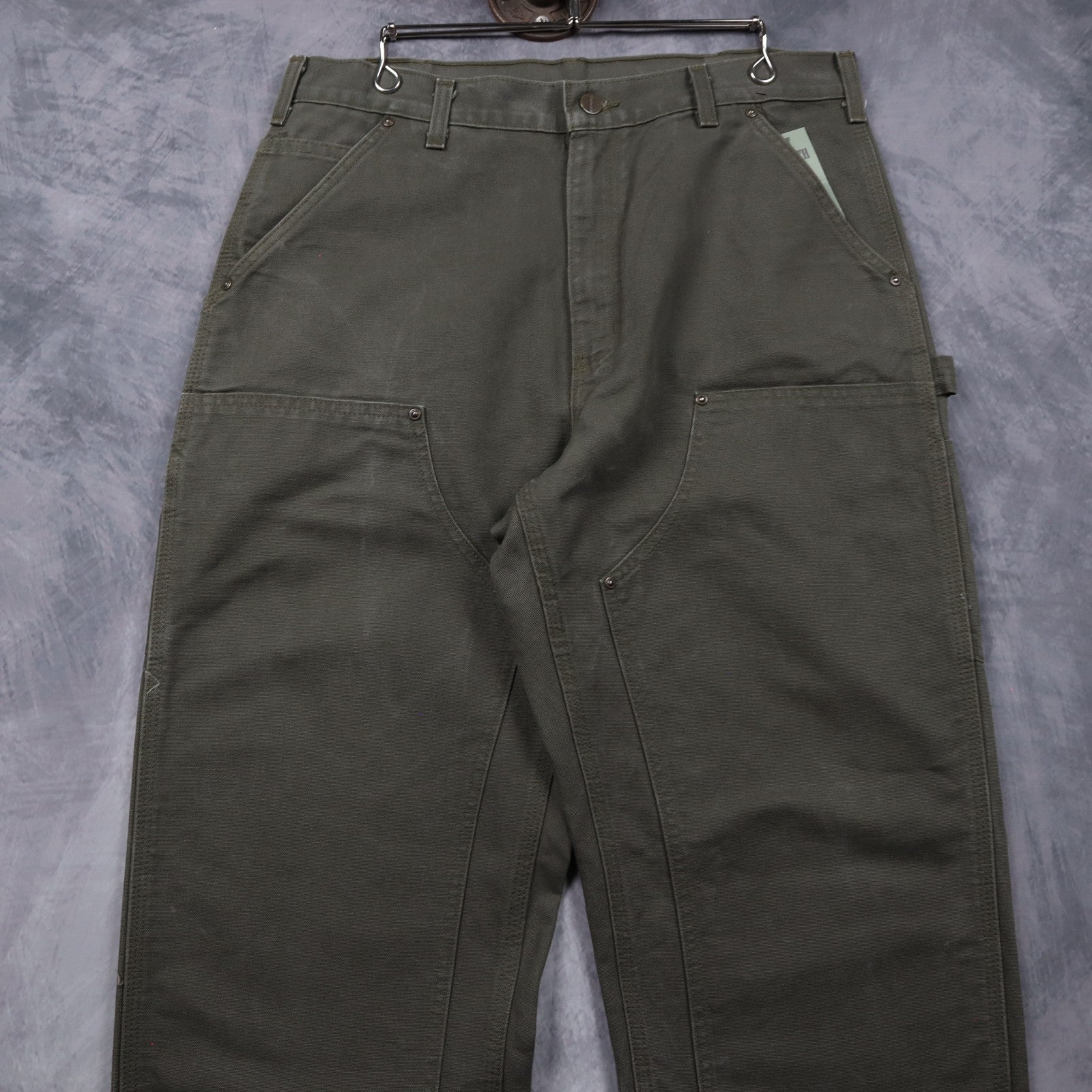 Y2K Moss Green Carhartt Double Knee Original Dungaree Fit Pants 5040