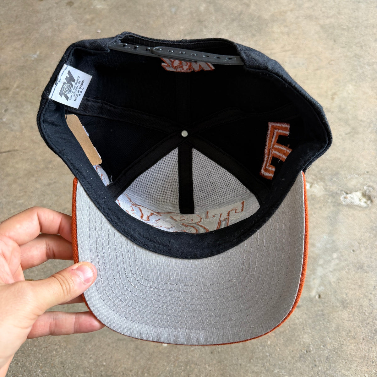 90s Black Texas Longhorns Graffiti Snapback Hat 5788
