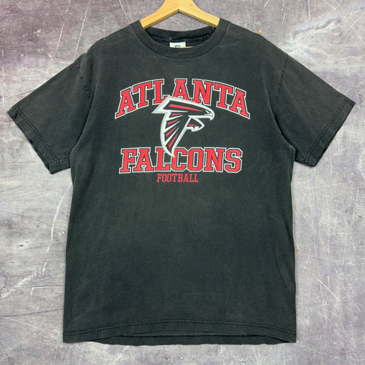 Early 00s Faded Black Atlanta Falcons Football Graphic Shirt L 0917