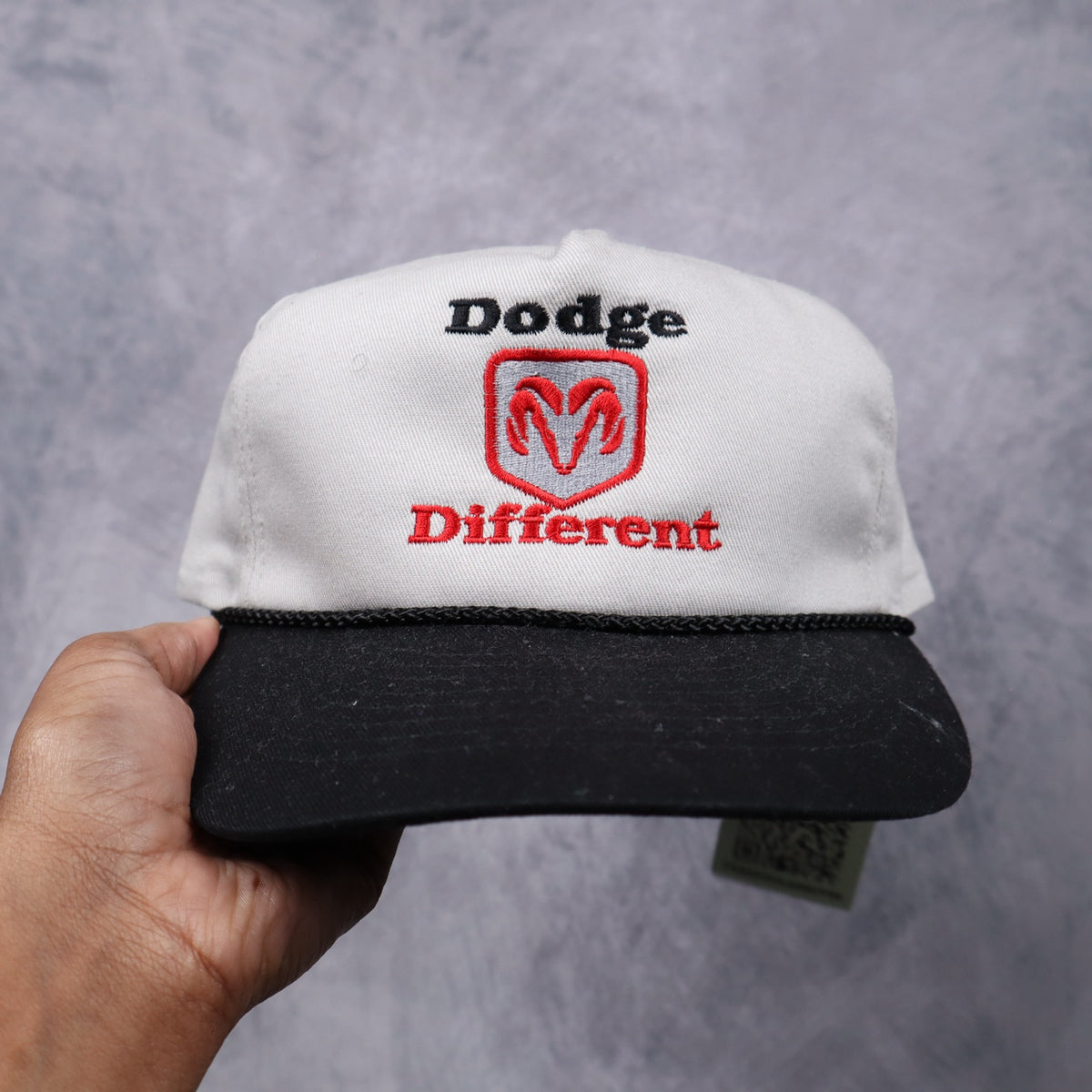 00s White Dodge Different Snapback Hat 7286
