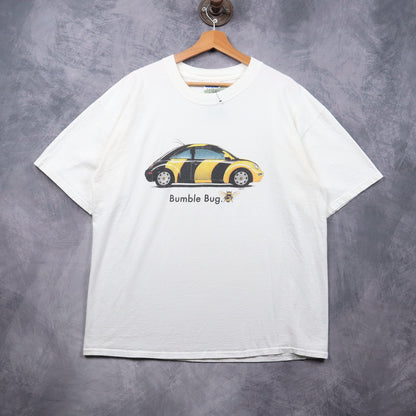 00s White VW Beetle Bumble Bug Shirt 7284