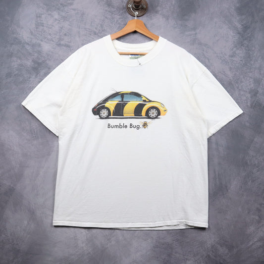 00s White VW Beetle Bumble Bug Shirt 7284