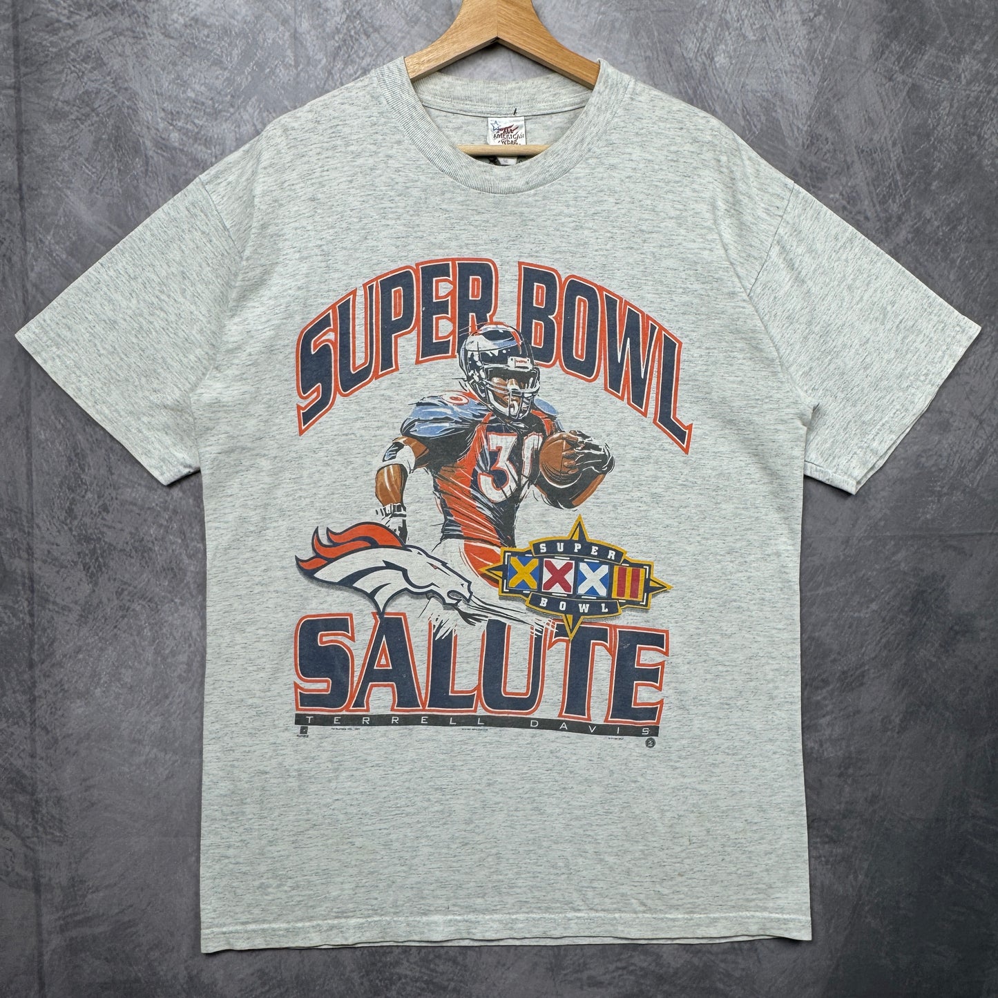 90s Grey Denver Broncos Terrell Davis Shirt 4240