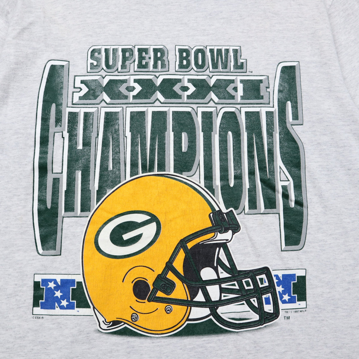 1997 Grey Green Bay Packers Super Bowl XXXI Champions Shirt 6720