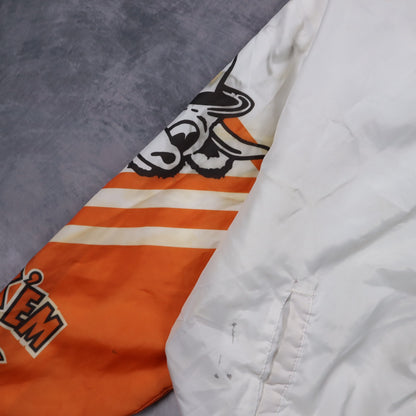 90s White Texas Longhorns Chalk Line Bomber Jacket 5911