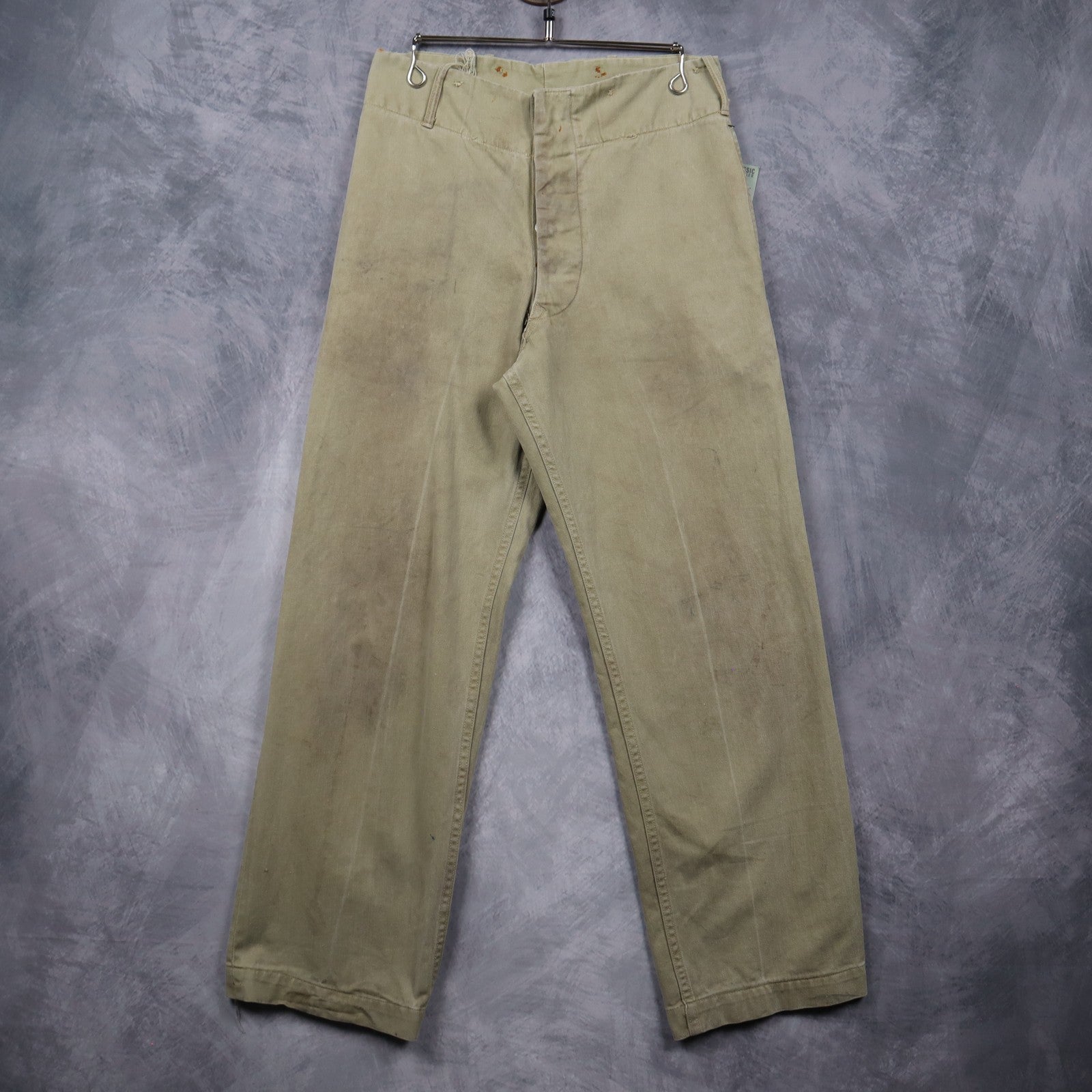 40s Khaki US Military Button Fly Trousers 5045