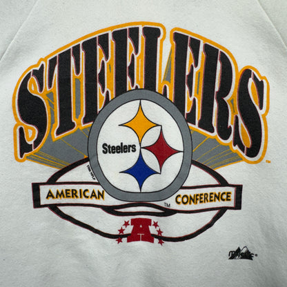 90s White Pittsburgh Steelers Crewneck Sweatshirt 4275
