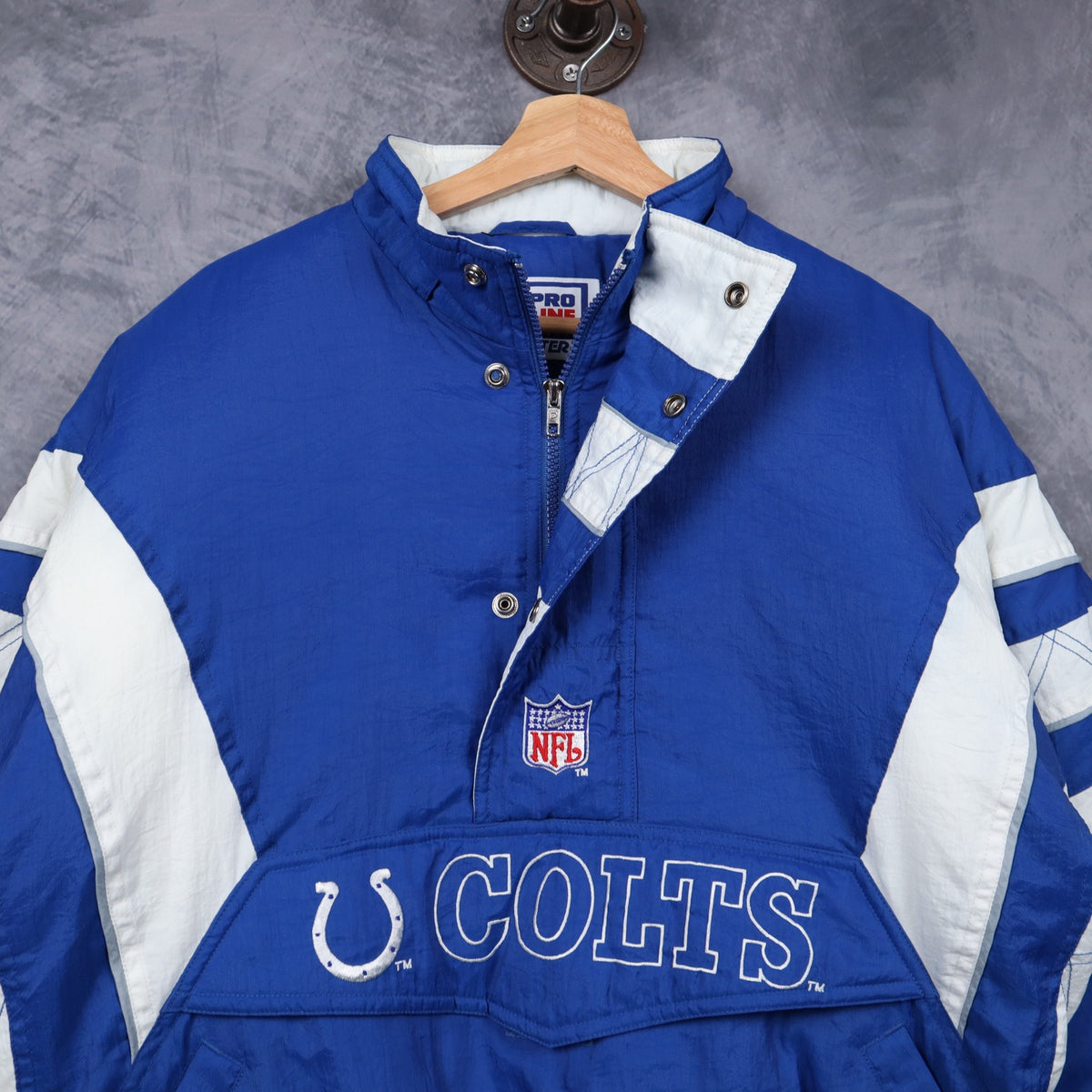 90s Blue Indianapolis Colts Starter Pro Line Pullover Jacket 6499