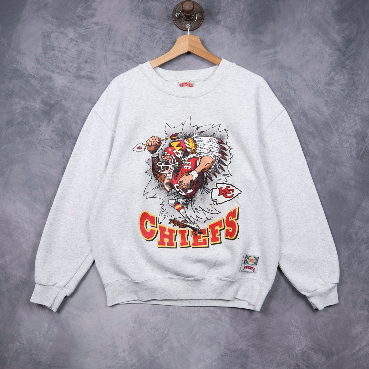 1993 Grey Kansas City Chiefs Crewneck Sweatshirt 6432