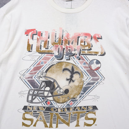 90s White New Orleans Saints Thumbs Up Shirt 6645
