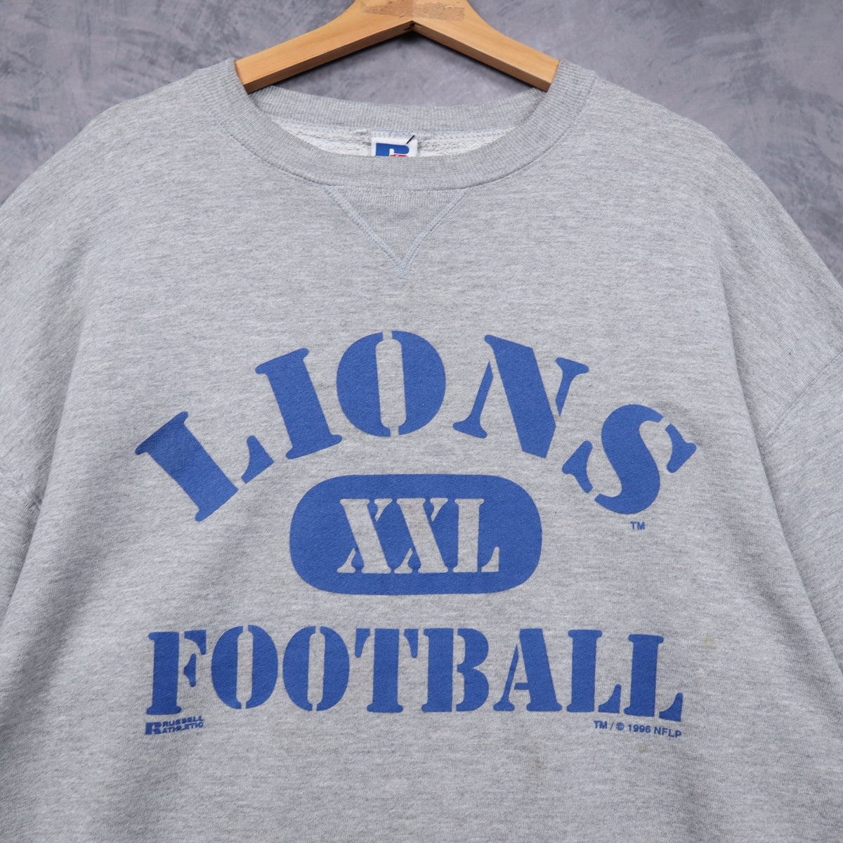 1996 Grey Detroit Lions Football Crewneck Sweatshirt 6490
