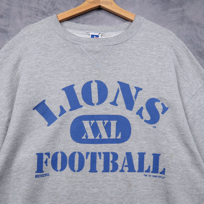 1996 Grey Detroit Lions Football Crewneck Sweatshirt 6490