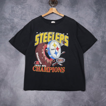 1996 Black Pittsburgh Steelers Super Bowl XXX Champions Shirt 6768