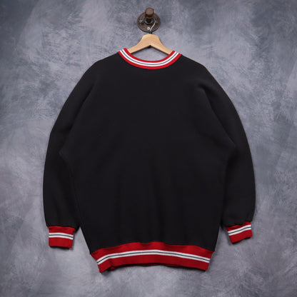 90s Black Chicago Bulls Embroidered Sweatshirt 5113