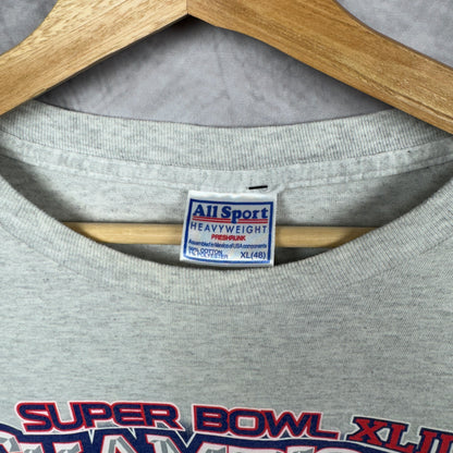 2008 Grey New York Giants Super Bowl XLII Longsleeve Shirt 4222