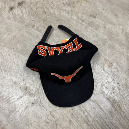 90s Black University of Texas Longhorns American Needle Blockhead Snapback Hat