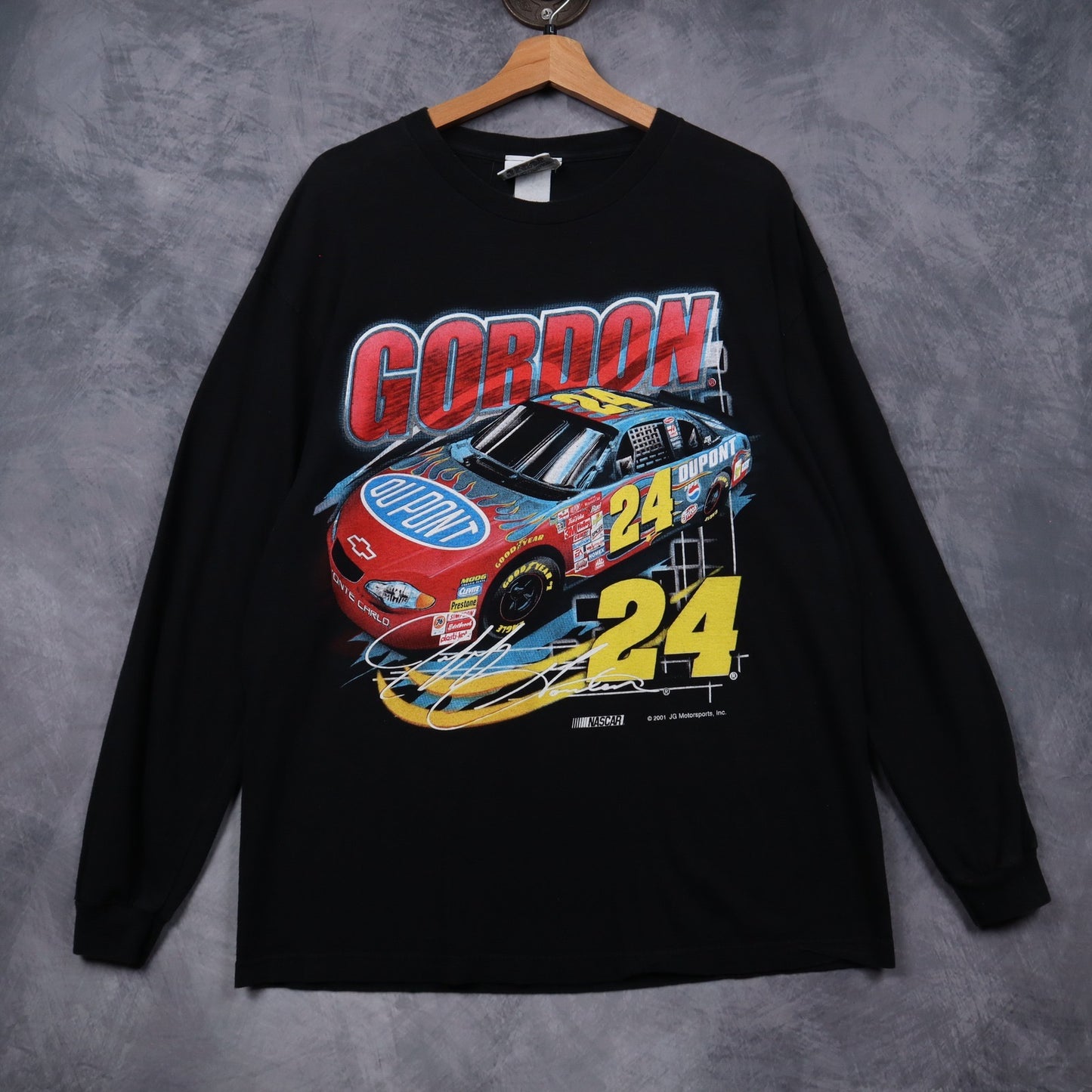 2001 Black Jeff Gordon NASCAR #24 Long Sleeve Shirt 4837