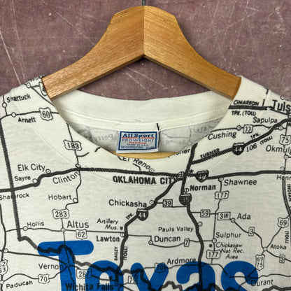 90s White Texas AOP Map Tee 3831