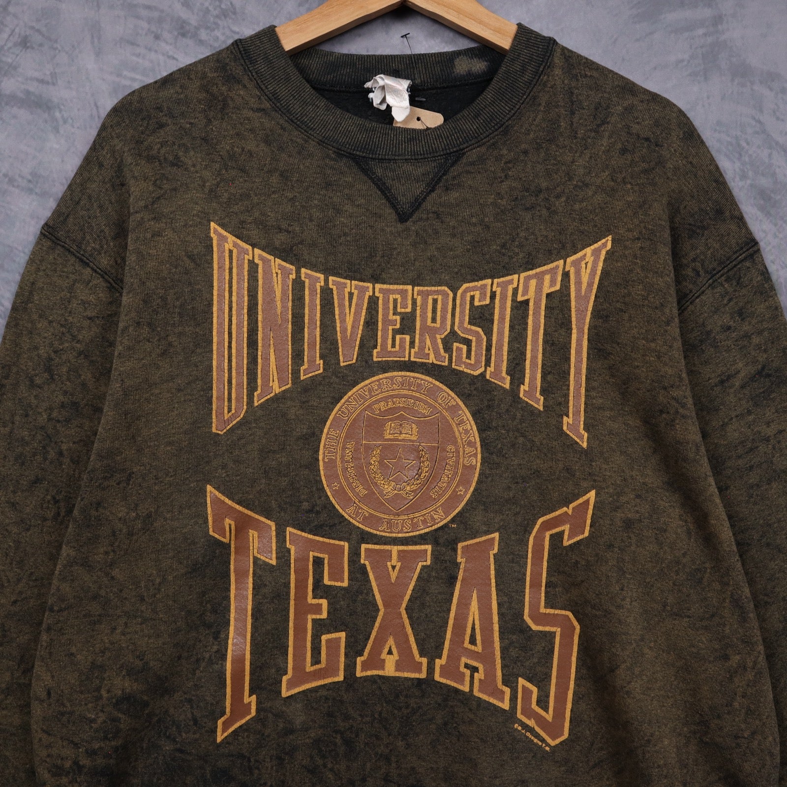 90s Faded Black University Of Texas Crewneck Sweatshirt 5727