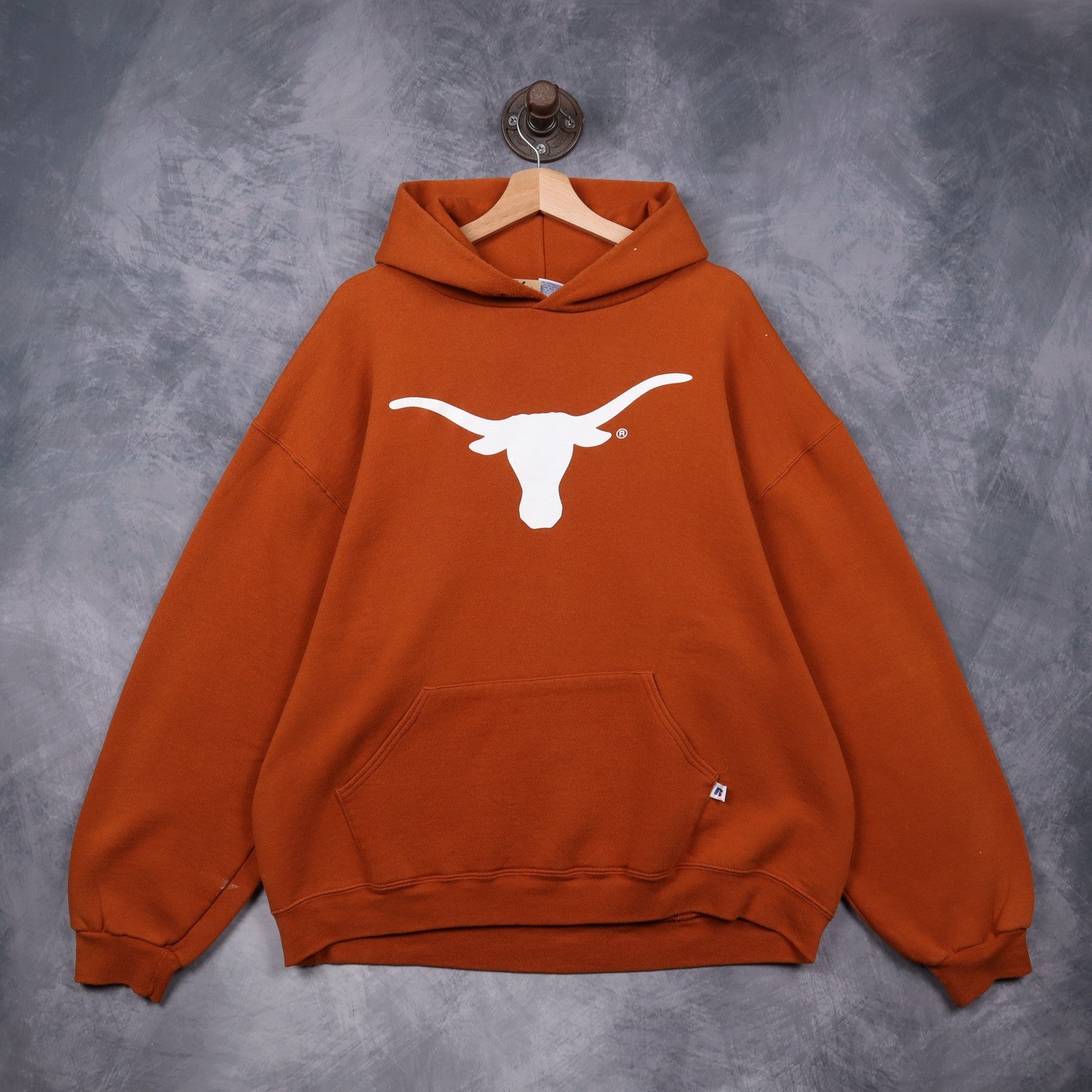00s Burnt Orange Texas Longhorns Russell Athletic Hoodie 5633