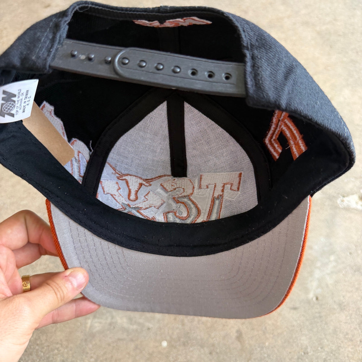 90s Black Texas Longhorns Graffiti Snapback Hat 5788