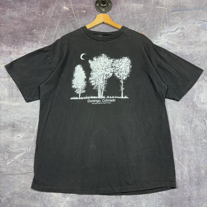 1994 Black Tree Night Art Durango Colorado Graphic Shirt XL 1151