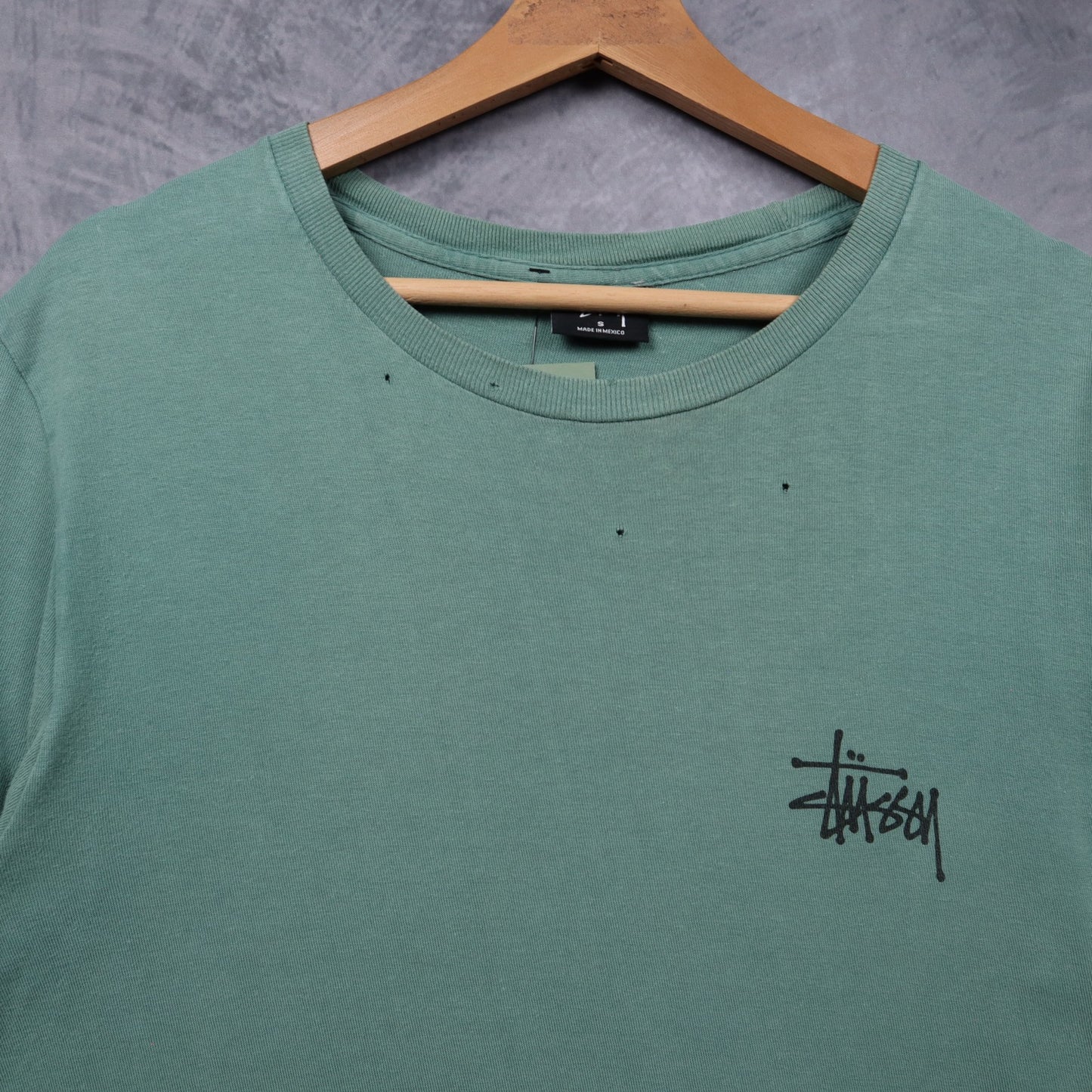 Early 00s Sage Green Stussy Logo Shirt 5511