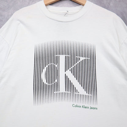 90s White Calvin Klein Jeans CK Logo Shirt 4657