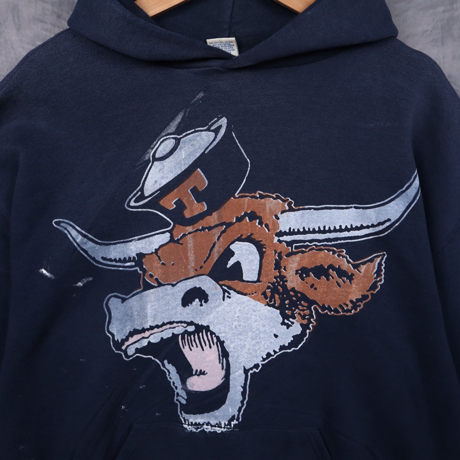 90s Navy Blue University of Texas Longhorns Hoodie 5672
