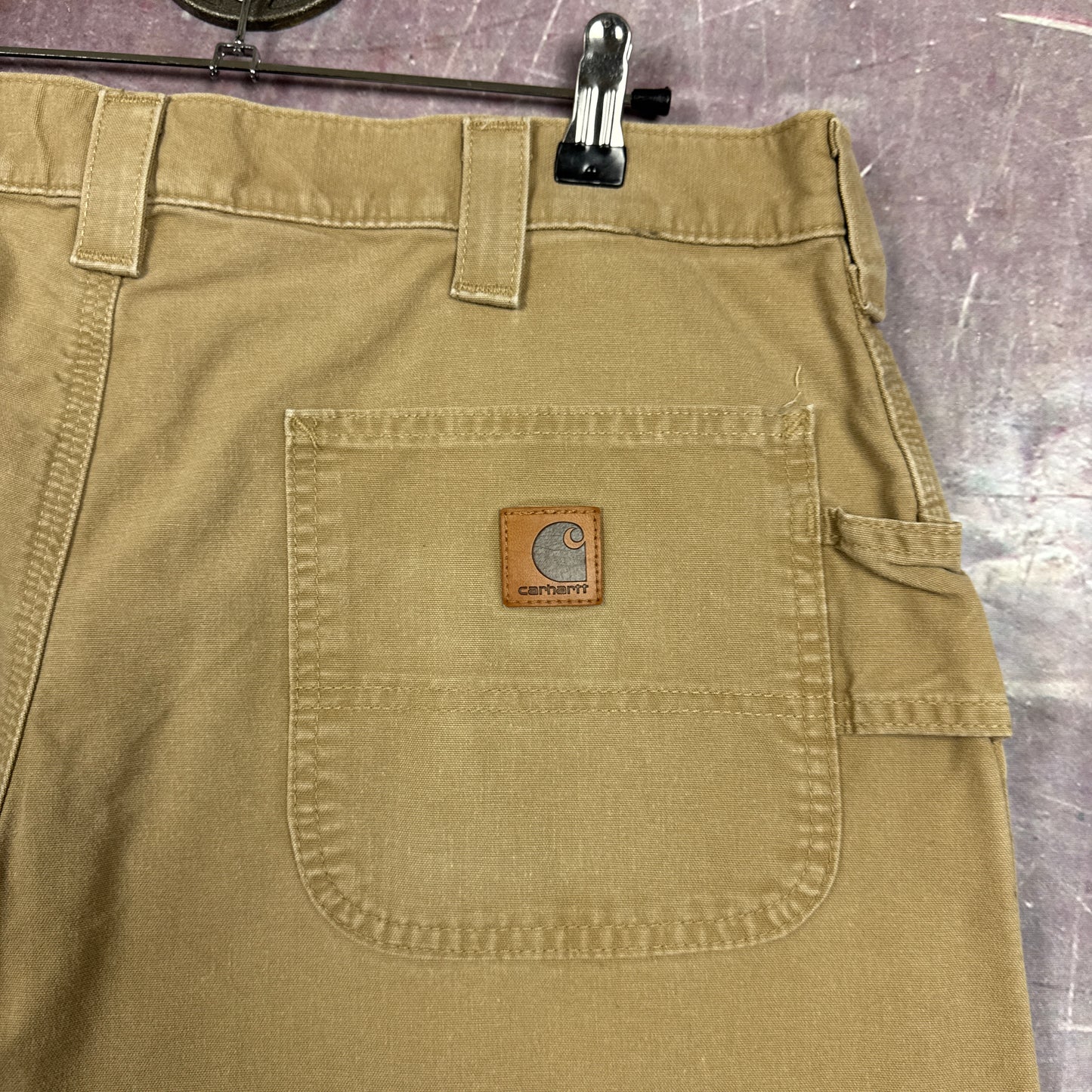 Early 00s Tan Brown Baggy Carhartt Carpenter Work Shorts 35x11 AZ76