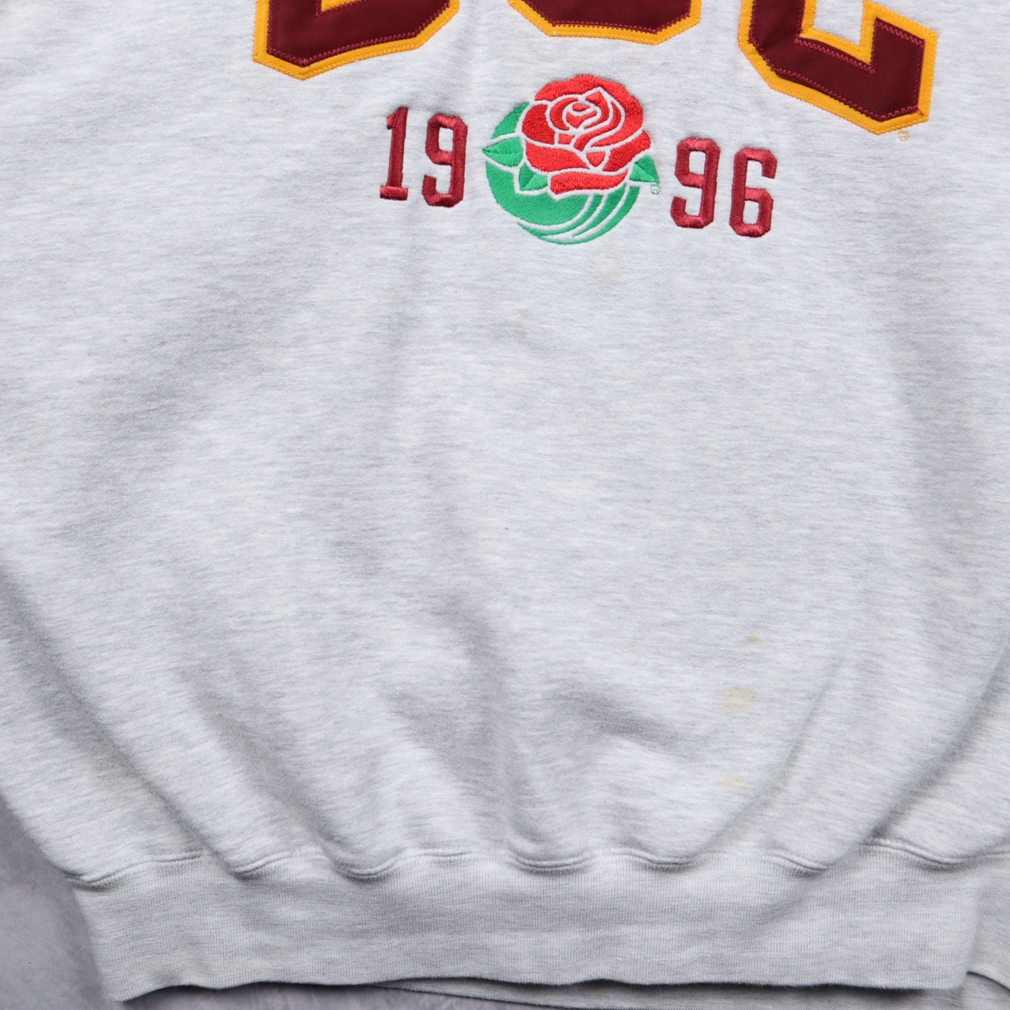 1996 Heather Grey USC Rose Bowl Embroidered Crewneck 5543