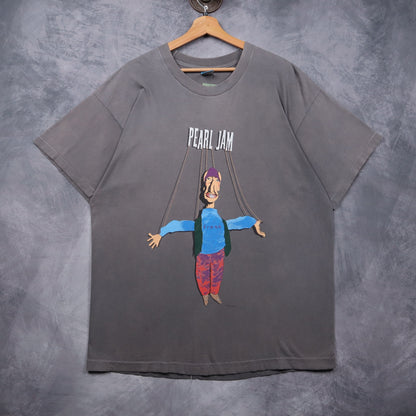 90s Faded Grey Pearl Jam Freak Puppet Tour Shirt 5584