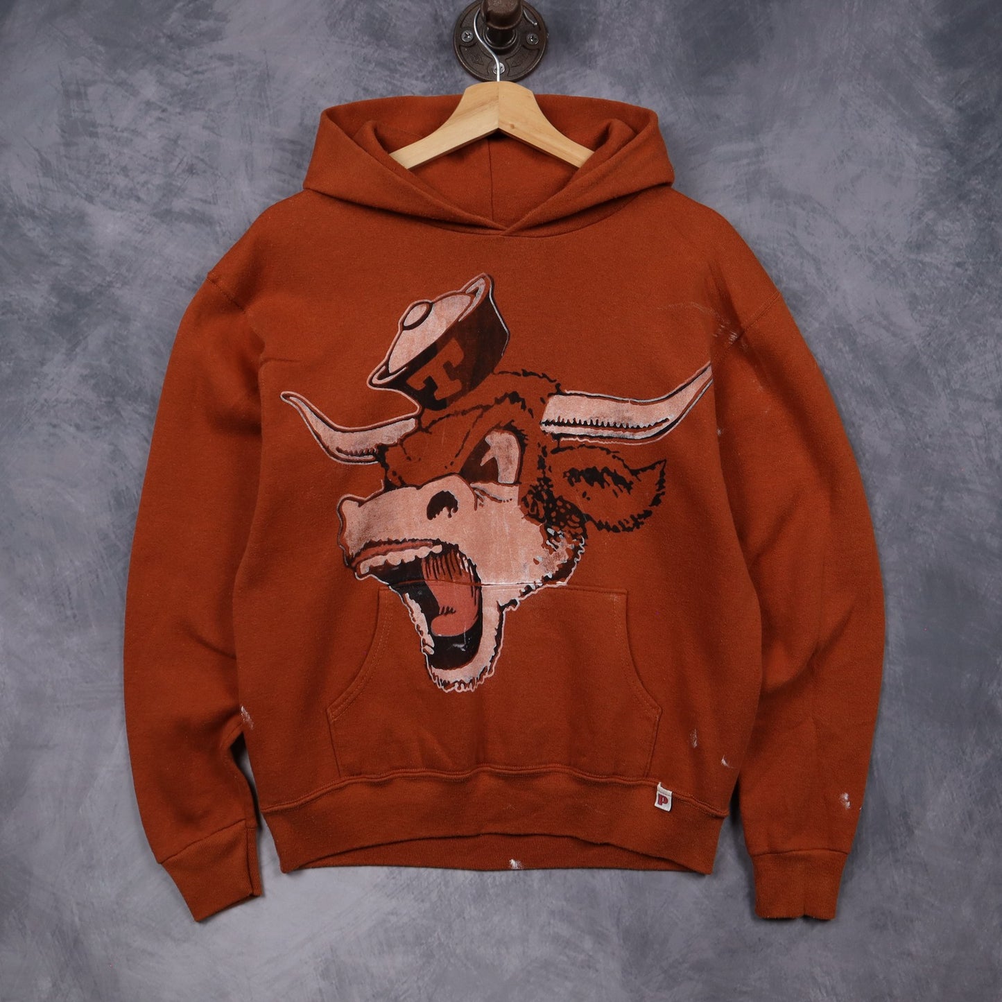 00s Burnt Orange Texas Longhorns Graphic Hoodie 5679