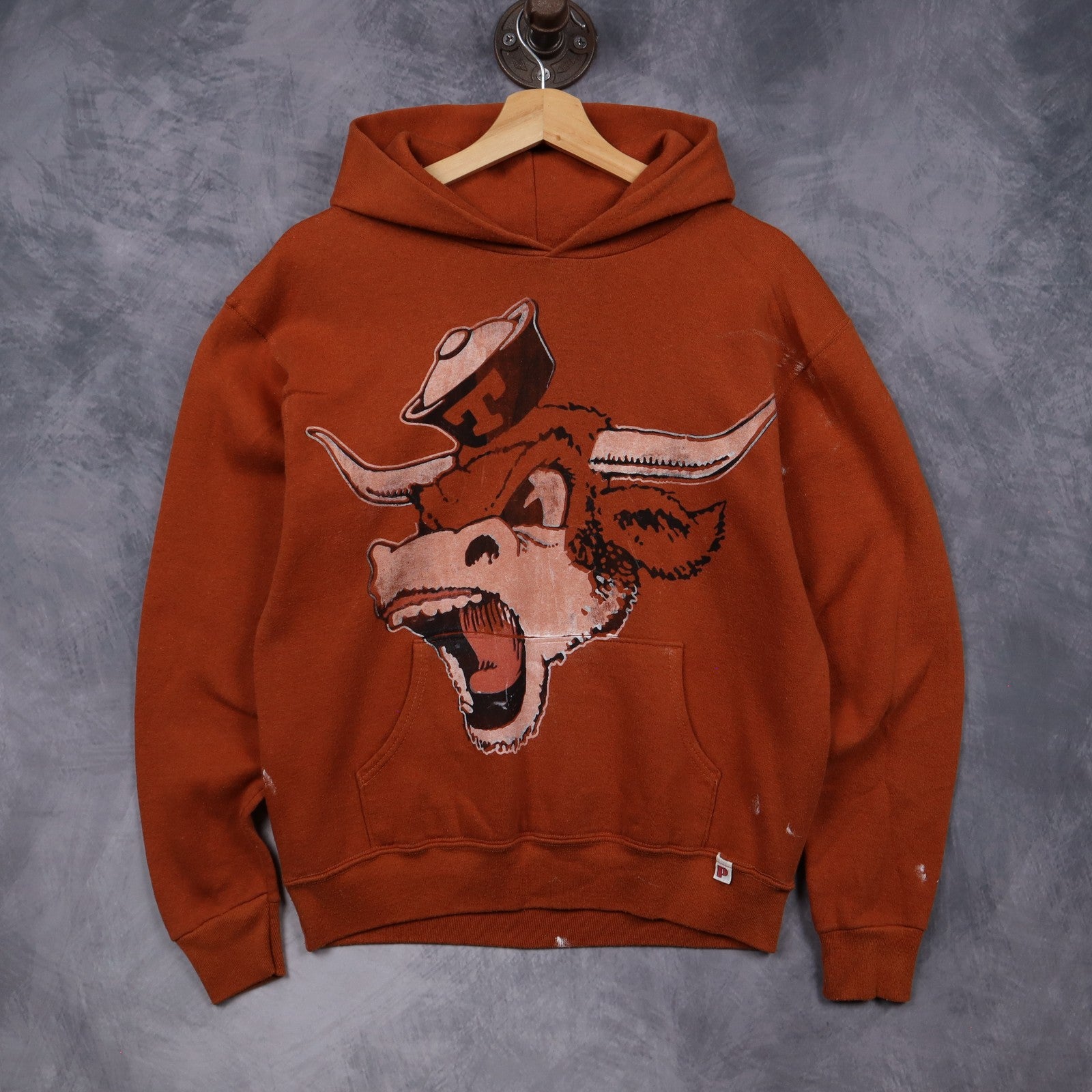 00s Burnt Orange Texas Longhorns Graphic Hoodie 5679