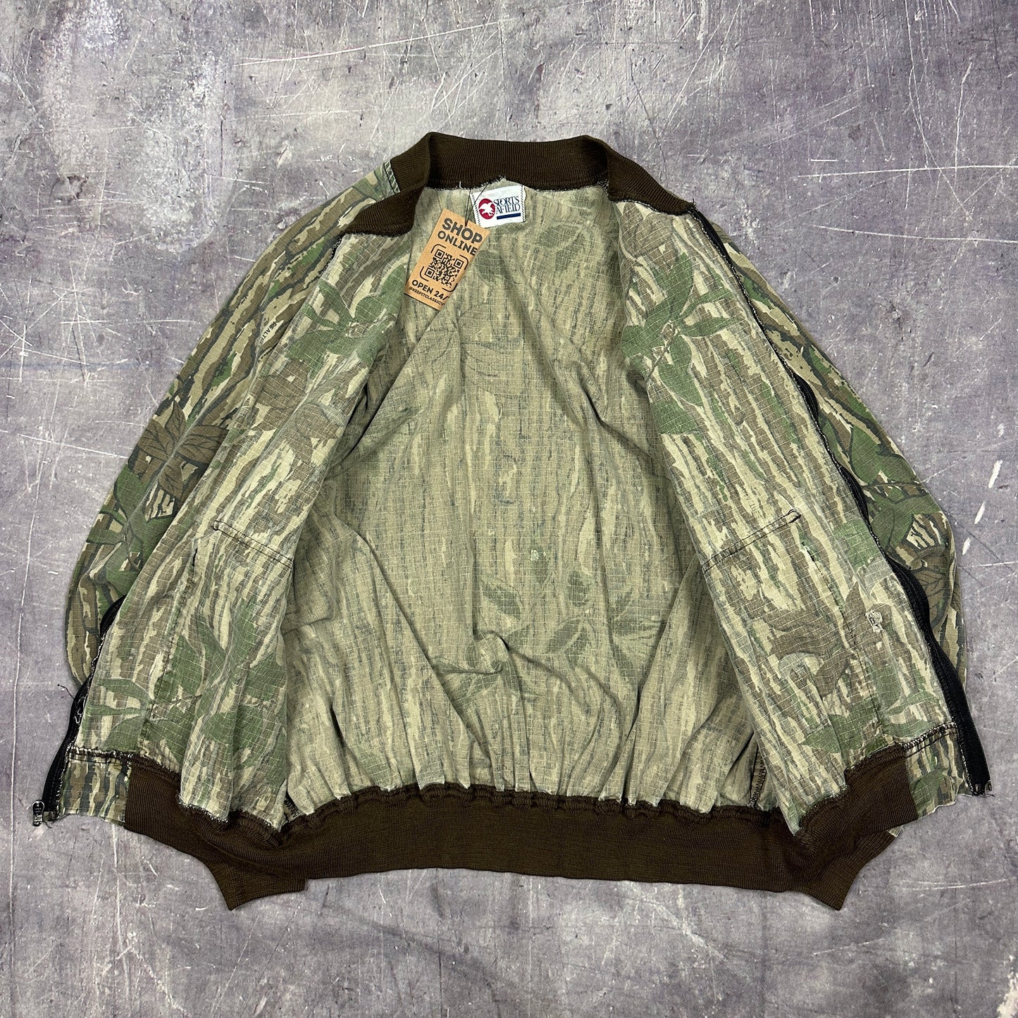 90s Real Tree Camo Lightweight Bomber Jacket Boxy XL D35