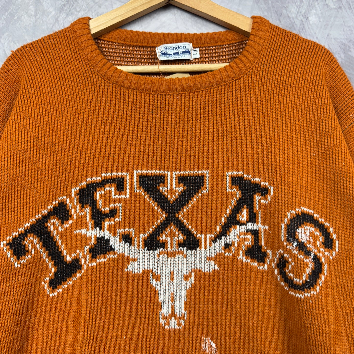 80s Orange Texas Longhorns Knit Sweater 4395