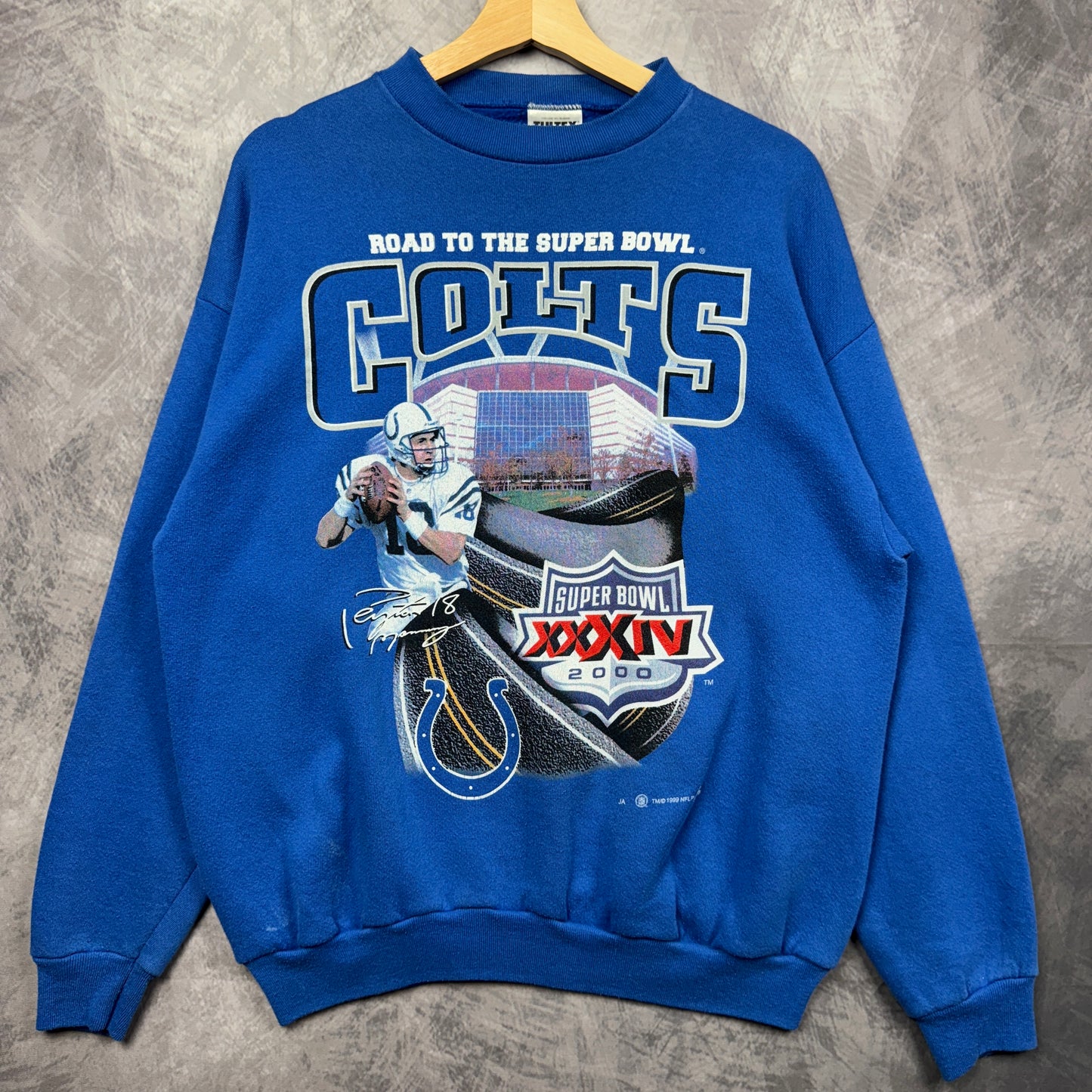 1999 Blue Colts Super Bowl Crewneck Sweatshirt 4120