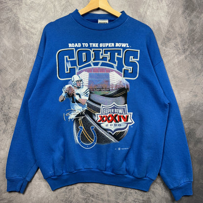 1999 Blue Colts Super Bowl Crewneck Sweatshirt 4120