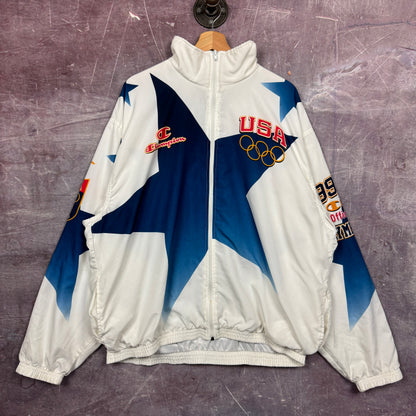 1996 White & Blue Atlanta Olympics Windbreaker 3475