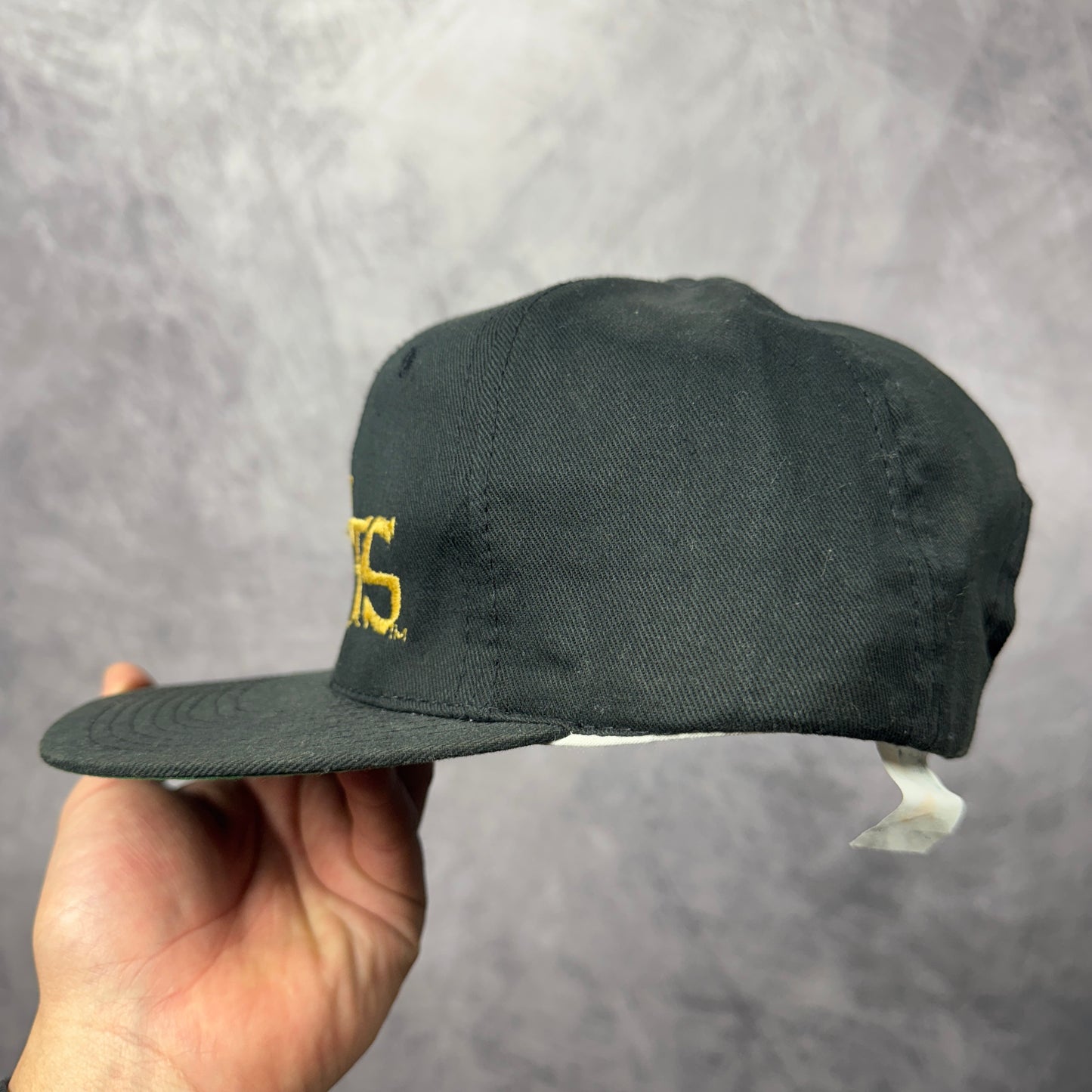 90s Black New Orleans Saints Snapback Hat 4304