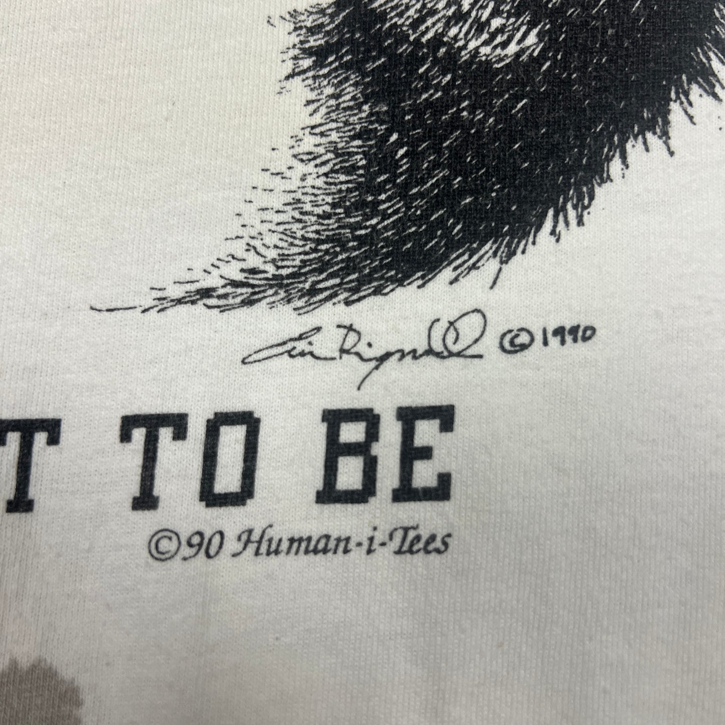 1990 White Gorilla To Be Or Not To Be Thinking Human-i-Tees Graphic Shirt L AN30